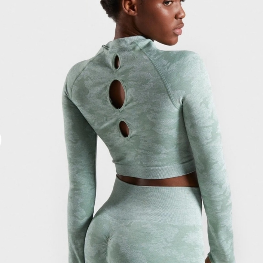 Gymshark camo seamless long sleeve top